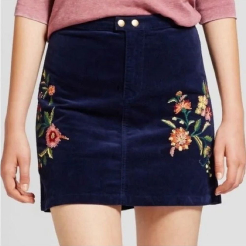 Mossimo Supply Co. Floral Embroidered Mini Skirt